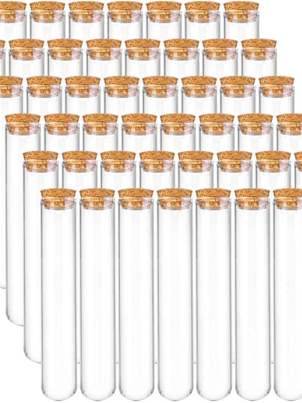 48pcs 45ml Glass Test Tubes 25x140mm with Cork Stoppers, as Bath Salt Containers